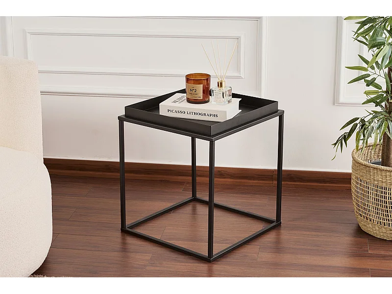 Table basse en métal "Koala" 45 x 45 x 52 cm - Noir