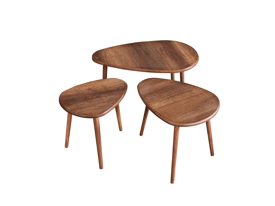 Set da tavolino in legno "Alvin" 80 x 52 x 50 cm - Noce