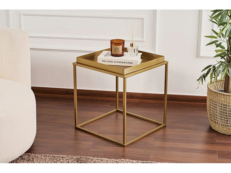 Table basse en métal "Koala" 45 x 45 x 52 cm - Or