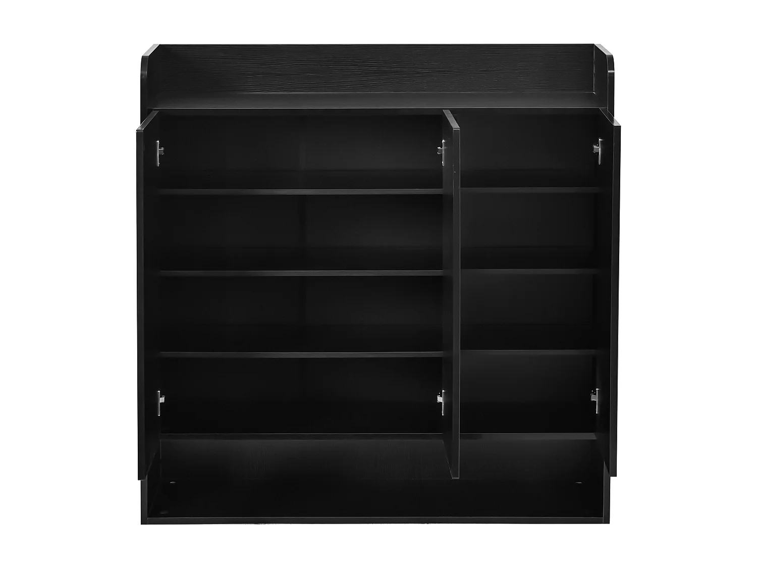 Schuhschrank 110x35,5x110 cm - mit Spiegel - mit 3 Türen - MDF - Schwarz