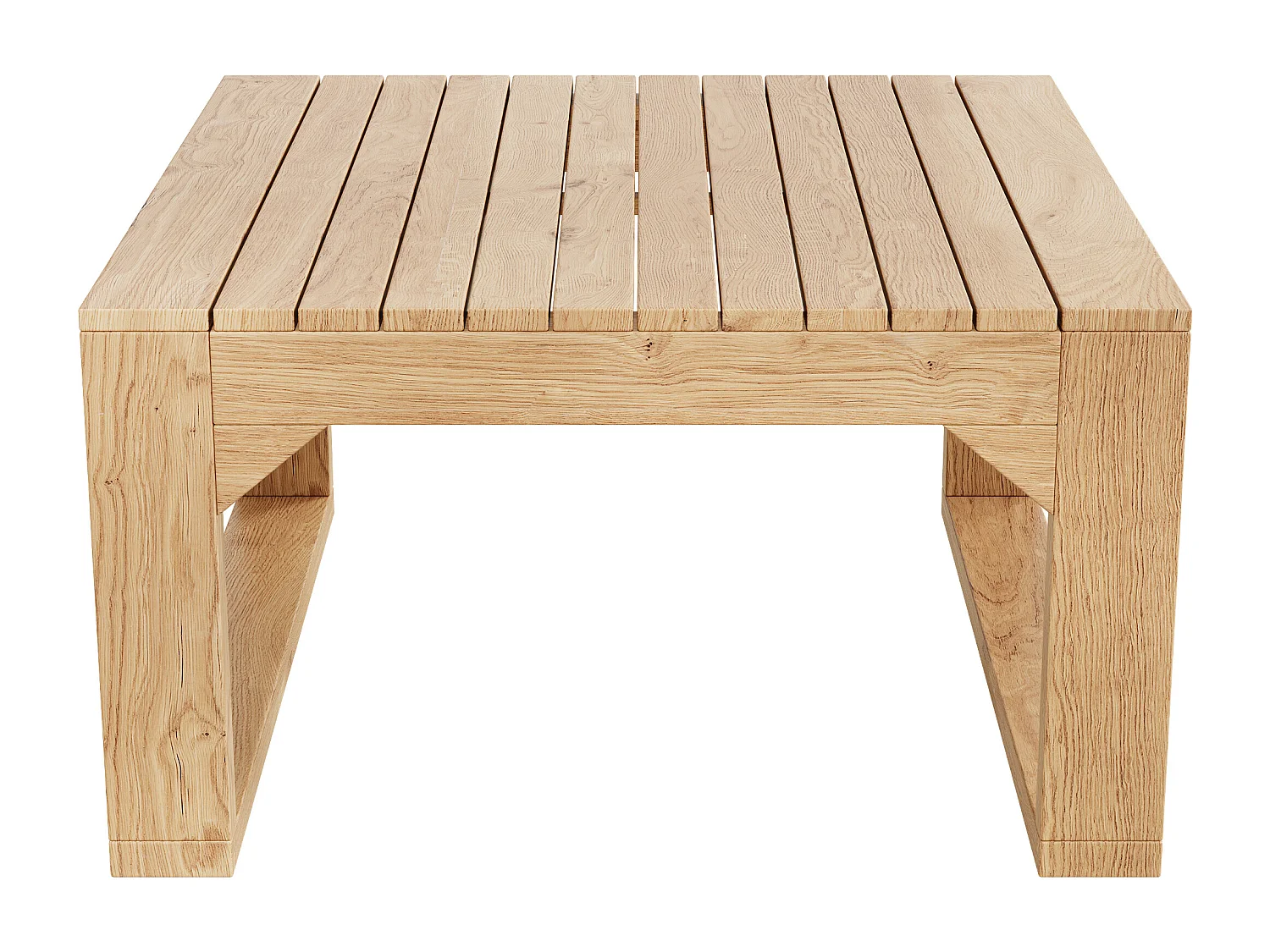 Ensemble de mobilier de jardin, Canapé 3 places, 2 chaises, table basse + un repose-pieds, pour 5-6 places, structure et plateau en acacia, Naturel + Crème