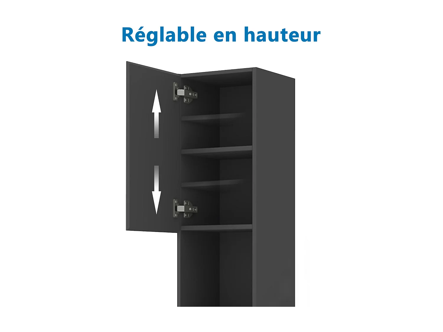 AICA Ensemble meuble de Salle de Bain Suspendu 100cm avec vasque à poser + 2*Colonne + Miroir LED Dimmable, Anthracite + Chêne