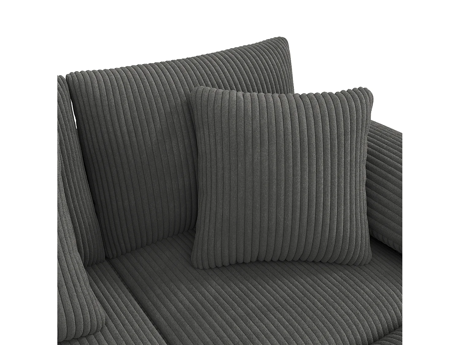 Canapé d'angle en U ou en L - avec enceinte Bluetooth - avec espace de rangement - chargeur sans fil + port USB - avec porte-gobelet - avec coussins - gris