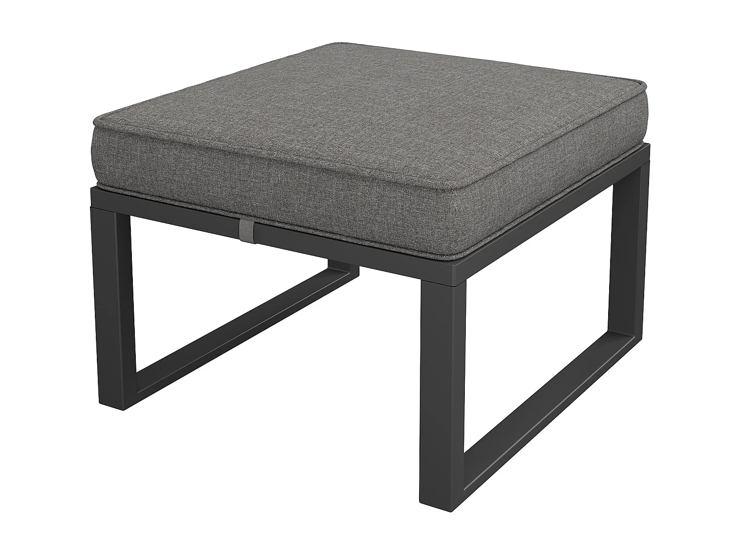 Salon de jardin, ensemble de meubles en bois-plastique pour 8 personnes  -  2 Canapé 3 places - en fer galvanisé -  2 tables - 2 tabourets, Gris