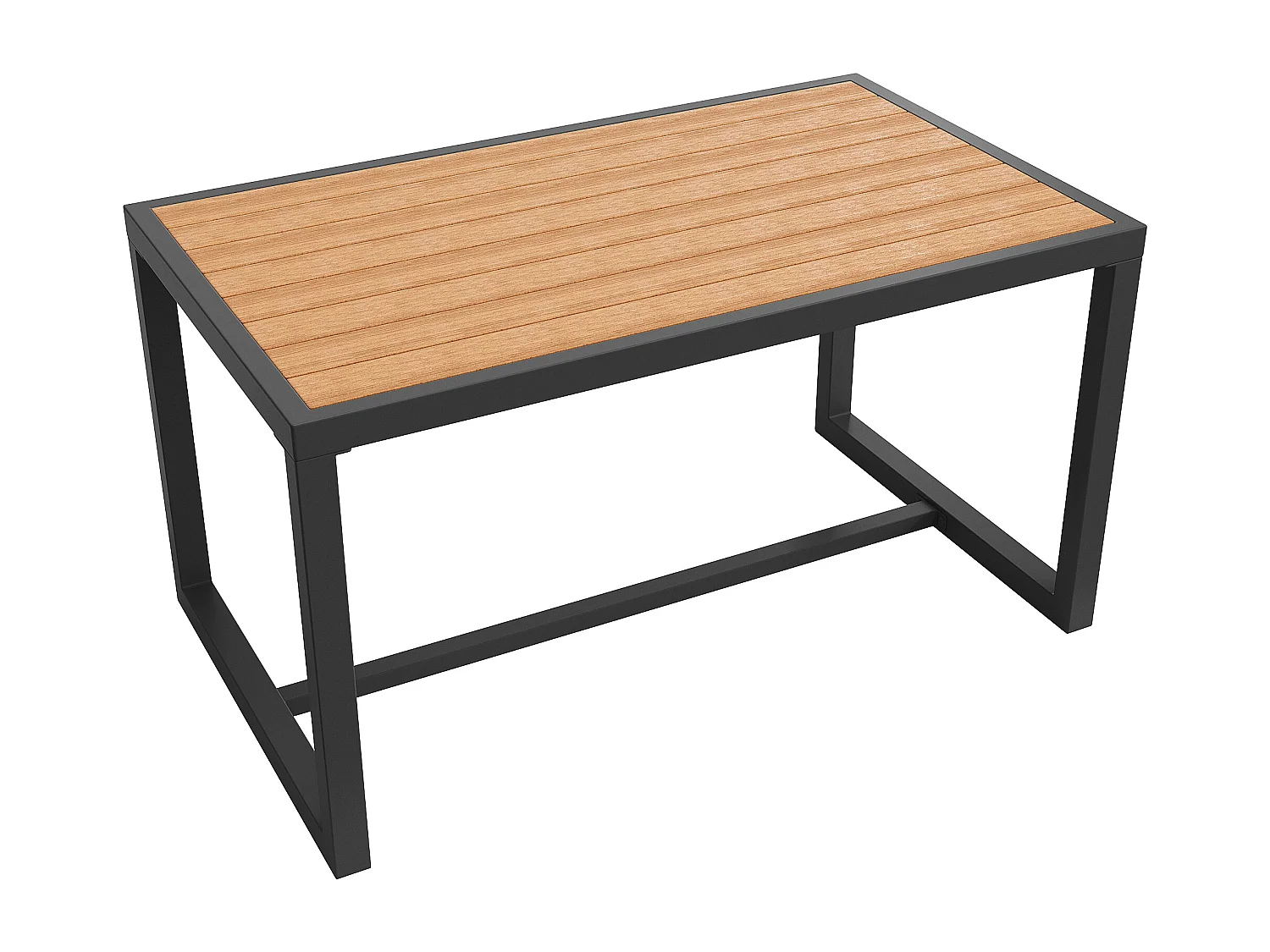 Garten-Salon, Möbelset, für 6-7 Personen - Ecksofa - 2 Sessel - Tisch - Tauwerk - aus verzinktem Eisen, Grau