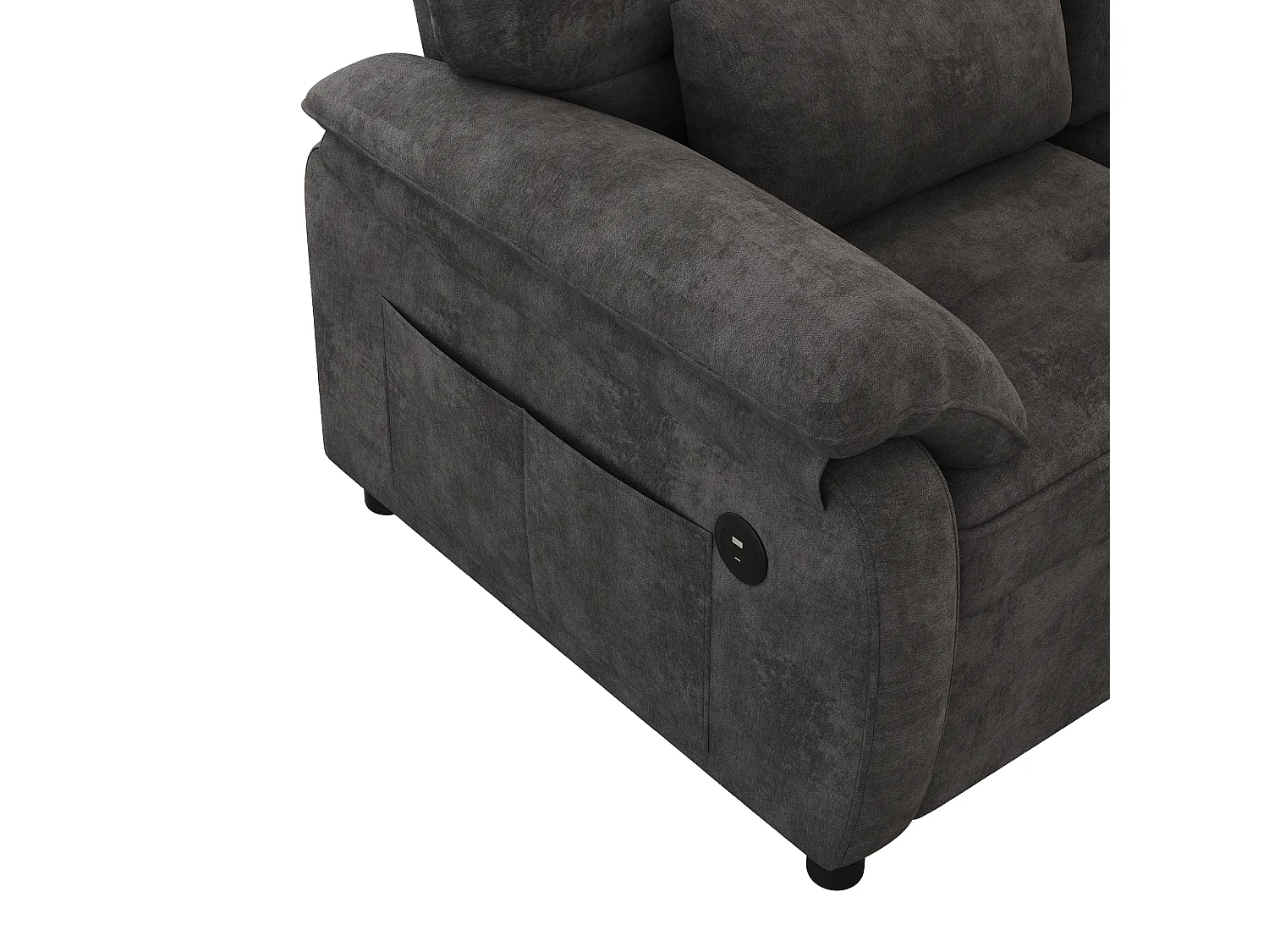 Canapé 3 en 1 - 2 places - Canapé pliable - Dossier réglable - Port de chargement USB - Comprend 2 coussins - Chenil - gris