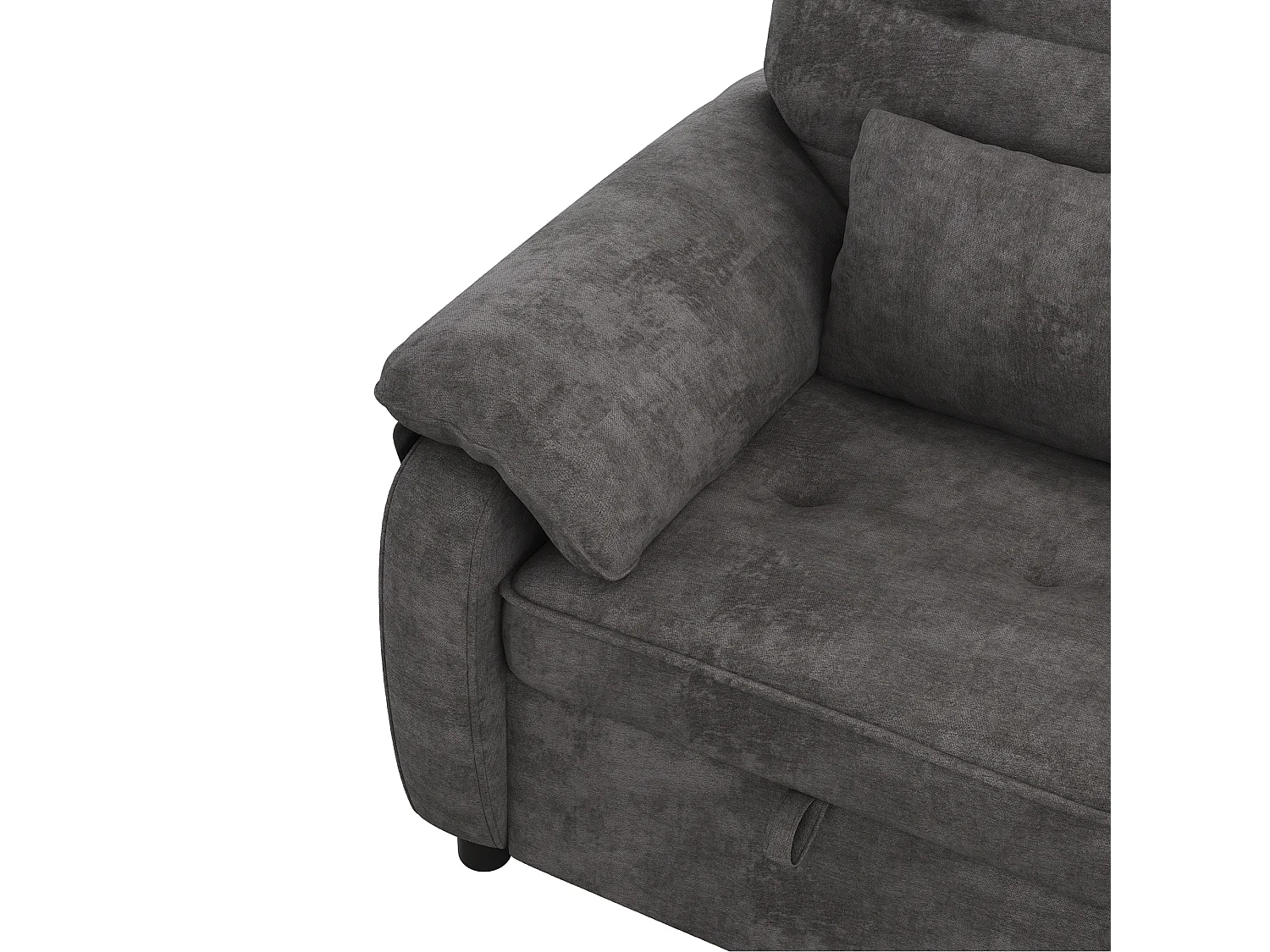 Canapé 3 en 1 - 2 places - Canapé pliable - Dossier réglable - Port de chargement USB - Comprend 2 coussins - Chenil - gris