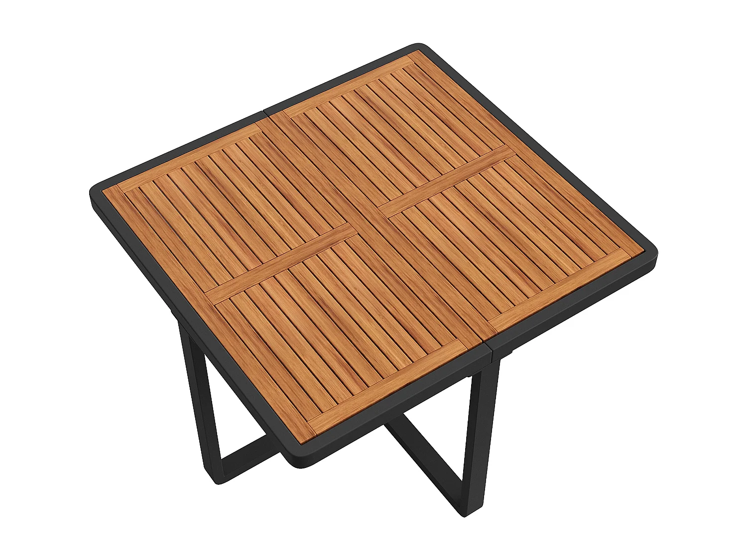 Garten-Esszimmer-Set für 10-12 Personen, 2 Esstische mit Akazienholz-Platte, aus verzinktem Eisen, 8 Sessel, 4 Hocker, grau