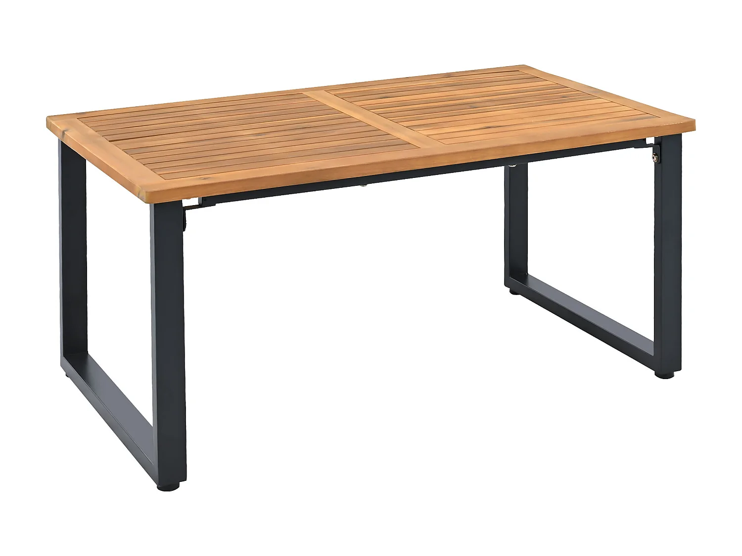 Tuinsalon 7-8 zitplaatsen - van licht gegalvaniseerd ijzer - 1 bank 3-zits - 1 bank 2-zits - 2 fauteuils en salontafel - 1 kruk - Beige