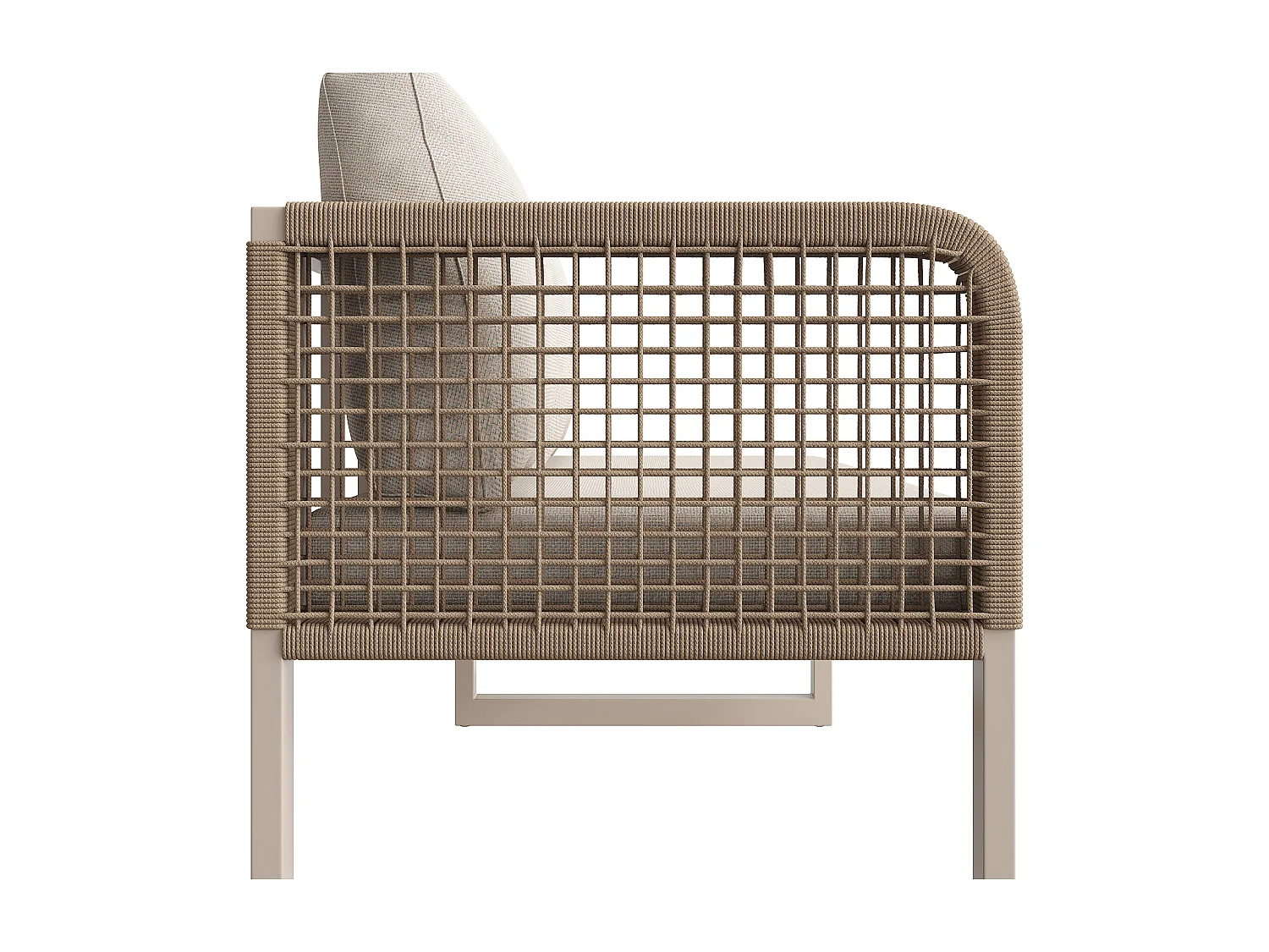 Salon de jardin, ensemble de meubles en rotin PE pour 6-8 places - canapé d'angle - en fer galvanisé - Plateau de table à l'aspect bois- banc, Beige