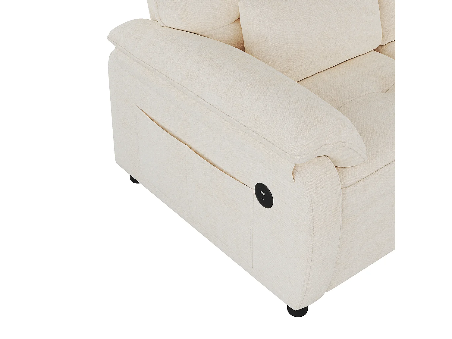 Canapé 3 en 1 - 2 places - Canapé pliable - Dossier réglable - Port de chargement USB - Comprend 2 coussins - Chenil - Beige