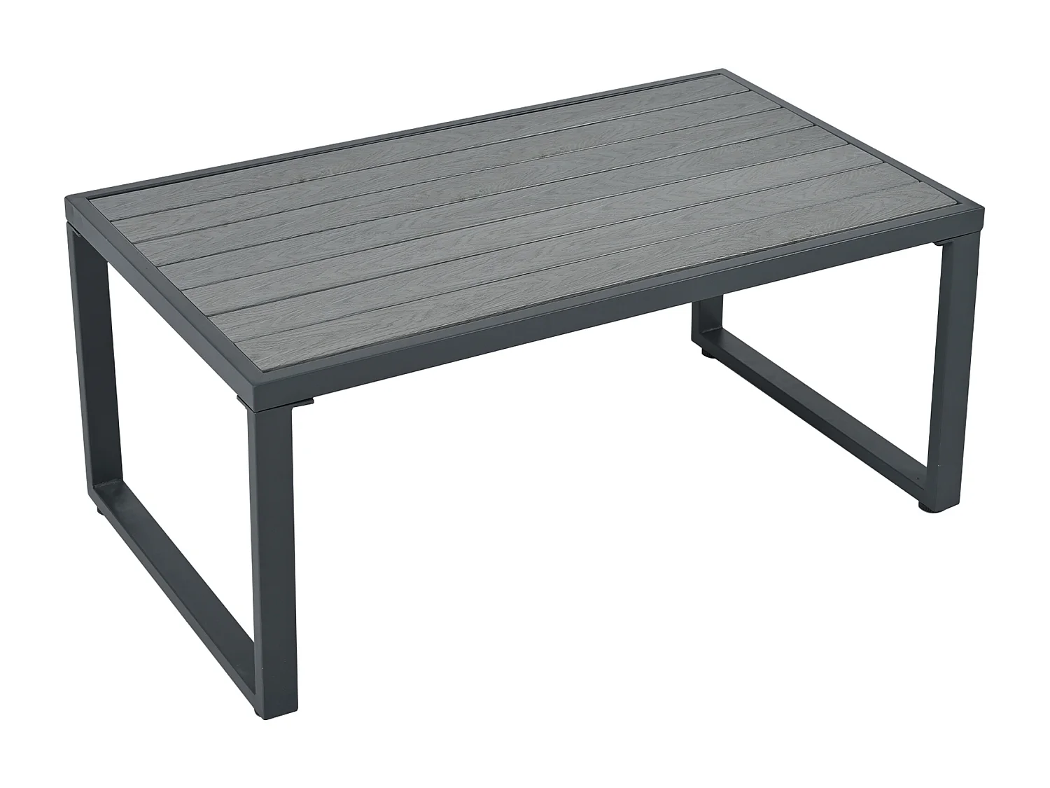 Garten-Salon, Möbelset, Tauwerk, für 10 Personen - 2 3-Personen-Sofas - 4 Sessel - 2 Beistelltische - aus verzinktem Eisen, Grau