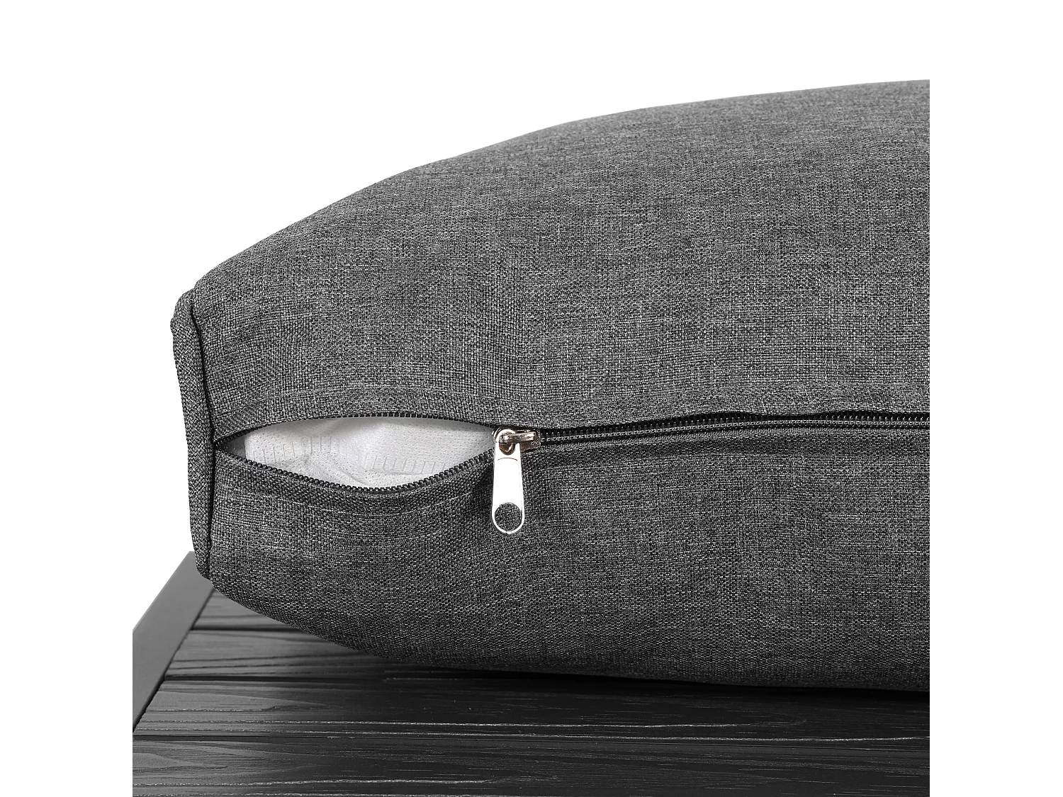 Garten-Salon, Möbelset, Tauwerk, für 10 Personen - 2 3-Personen-Sofas - 4 Sessel - 2 Beistelltische - aus verzinktem Eisen, Grau