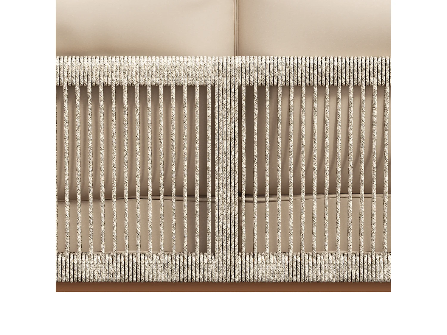 Modulares Garten-Salon aus Akazienholz - geeignet für 7 Personen - 2 Sofas, 2 Sessel und 2 Beistelltische - Beige