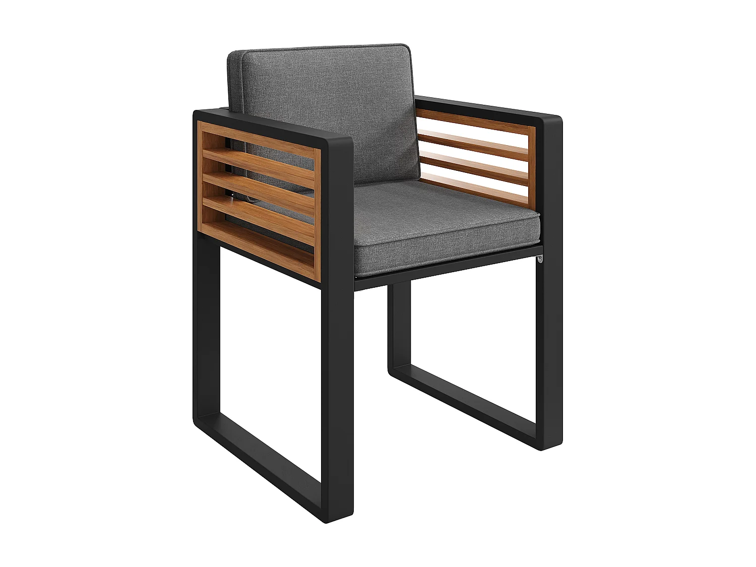 Garten-Esszimmer-Set für 10-12 Personen, 2 Esstische mit Glasplatte, aus verzinktem Eisen, 8 Sessel, 4 Hocker, grau