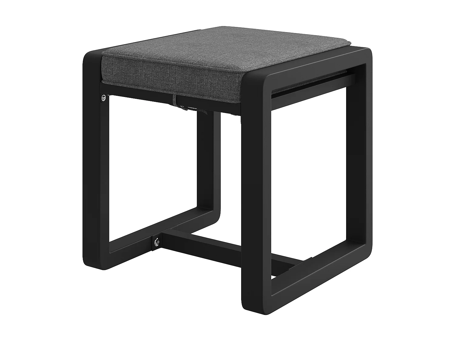 Garten-Esszimmer-Set für 10-12 Personen, 2 Esstische mit Glasplatte, aus verzinktem Eisen, 8 Sessel, 4 Hocker, grau