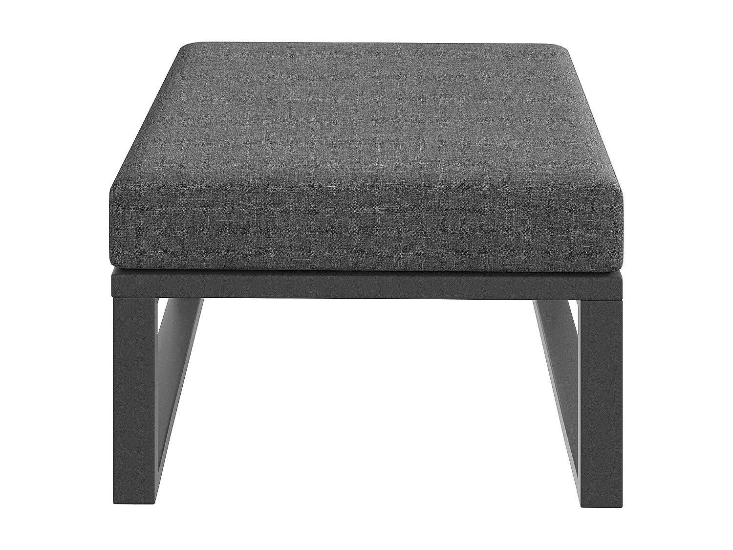 Tuinsalon - 6-7 zitplaatsen - van gegalvaniseerd ijzer - hoekbank - met nest bijzettafeltje - van kunsthout - fauteuil - voetenbankje, Grijs