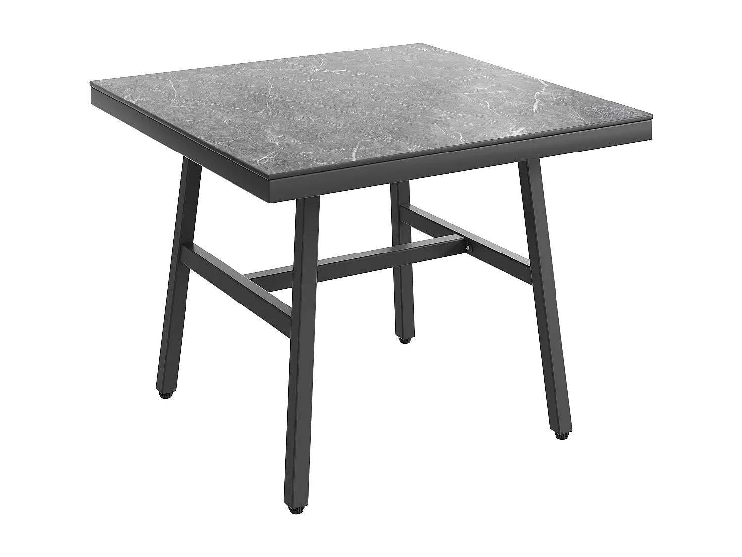 Salon de jardin, ensemble de meubles en rotin PE pour 6-7 personnes - cordage - canapé d'angle - en fer galvanisé - tables - fauteuils - banc, gris