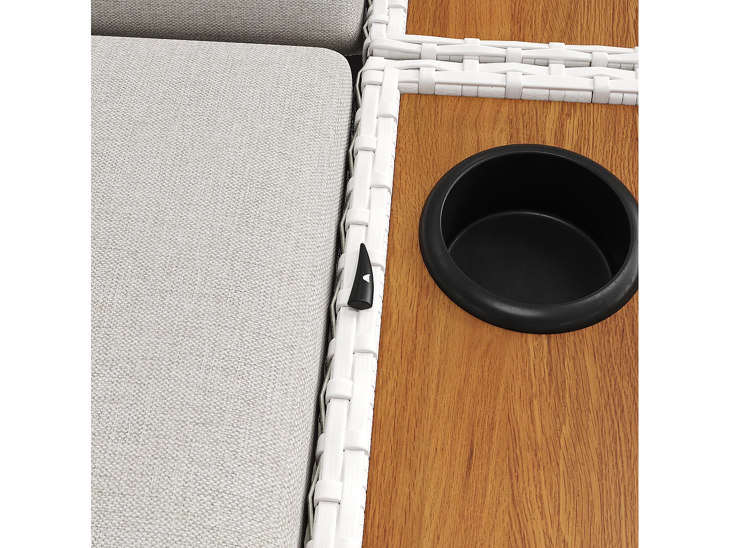 Salon de jardin - Bain de soleil - canapé de jardin - en acier galvanisé - 2 places - Bois d'acacia - avec Pare soleil réglable - gris