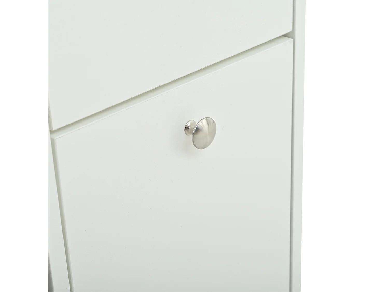 Garderoben-Set für den Eingangsbereich 85x40x180 cm - mit Spiegel und 2 Schuhregalen - 2 Türen - offene Regale - weiß