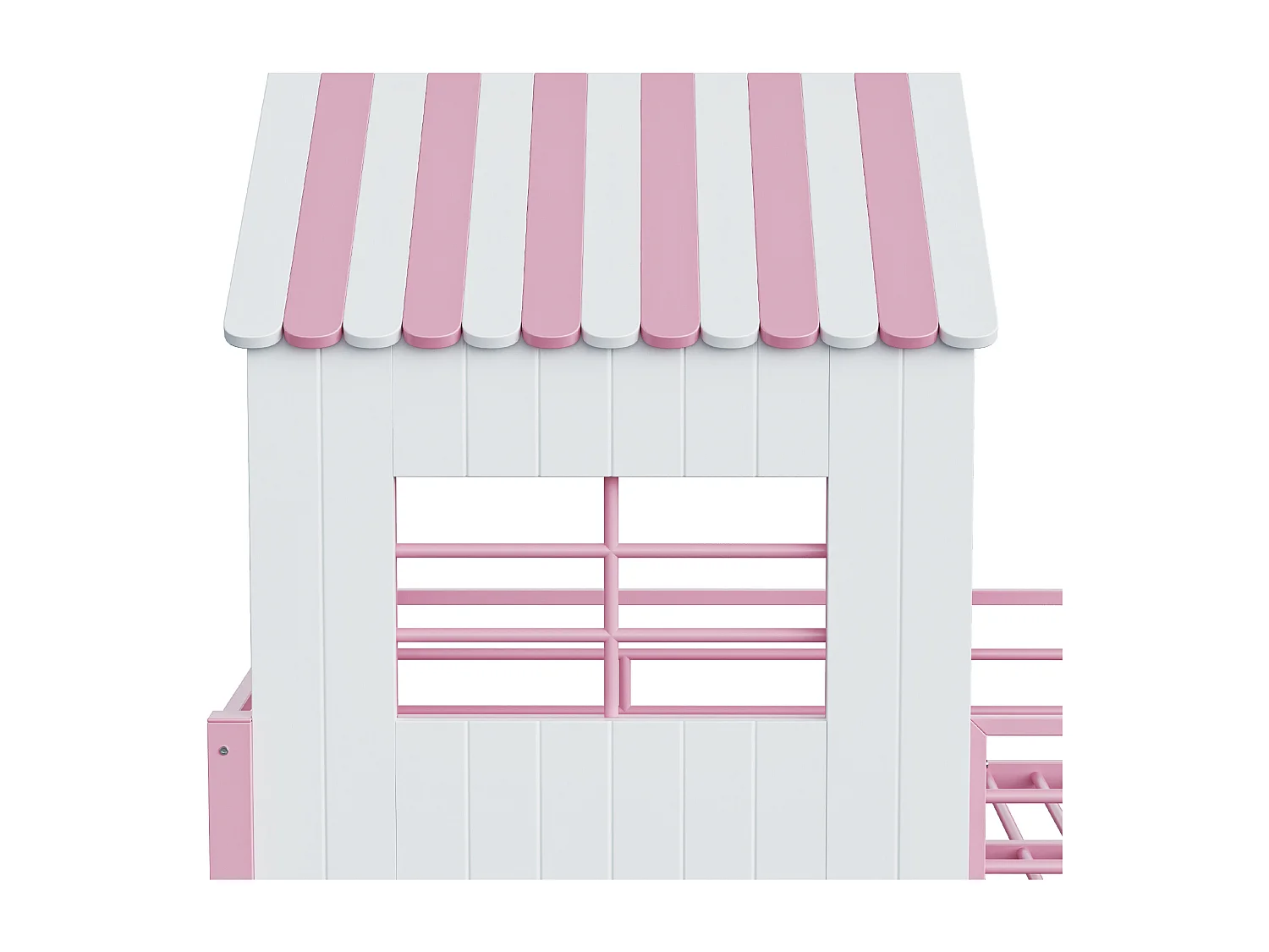 Letto soppalcato 90x200 cm - con barriere di sicurezza - con ripiani di riporre - con scala di sicurezza - Rosa​ (materasso non incluso)