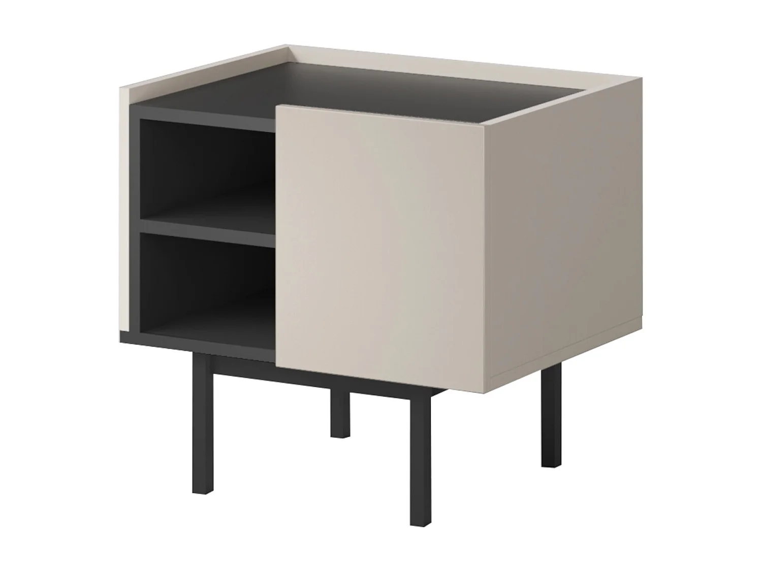 Rechts Nachttisch auf Beinen Noel 50 Kaschmir/Schwarz