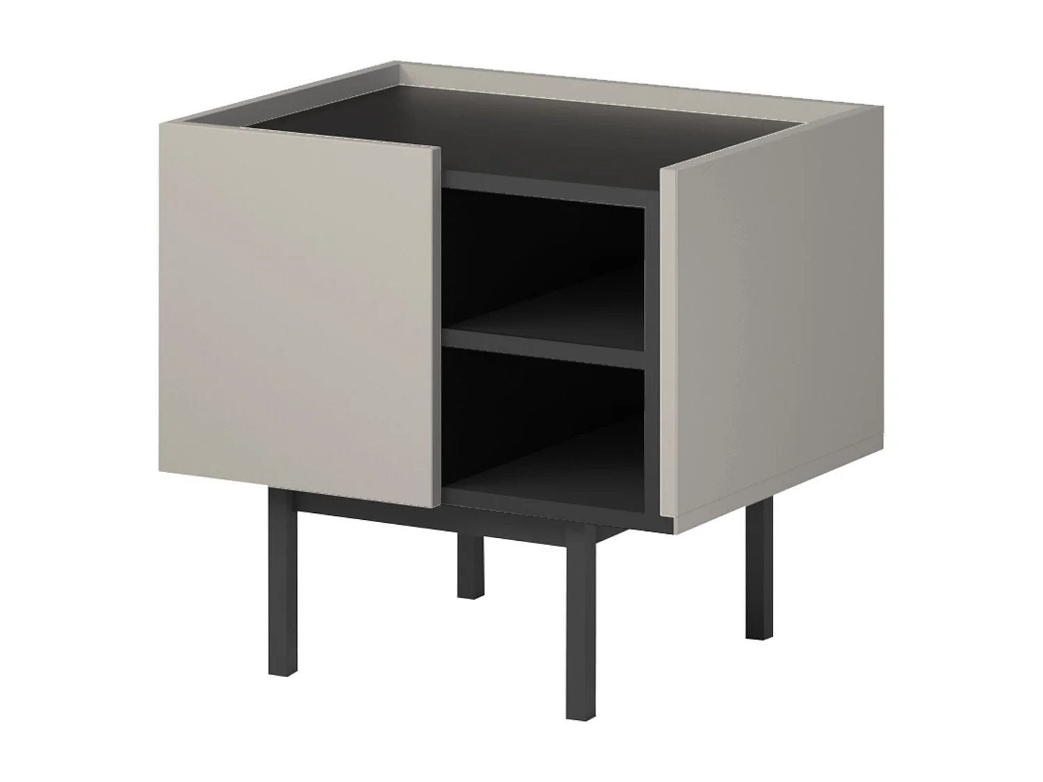 Linker Nachttisch auf Beinen Noel 50 Kaschmir/Schwarz