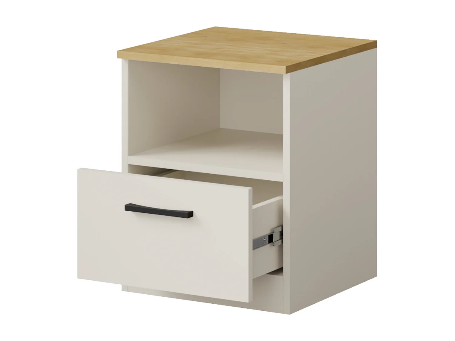 Nachttisch mit Schublade Billz 40 Kaschmir/Eiche Cremona