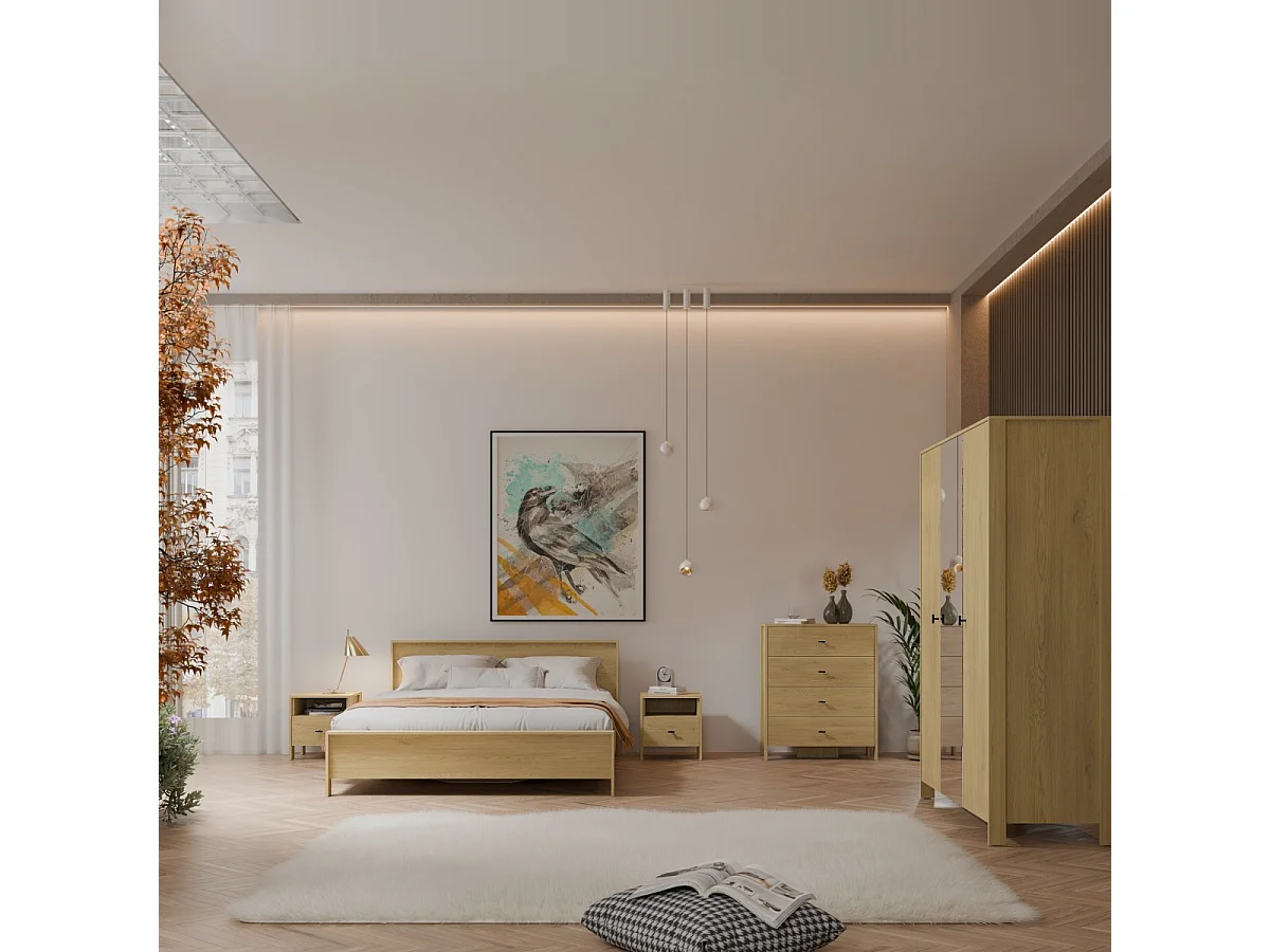 Nachttisch mit Schublade Ethan 1S 45 Eiche Cremona