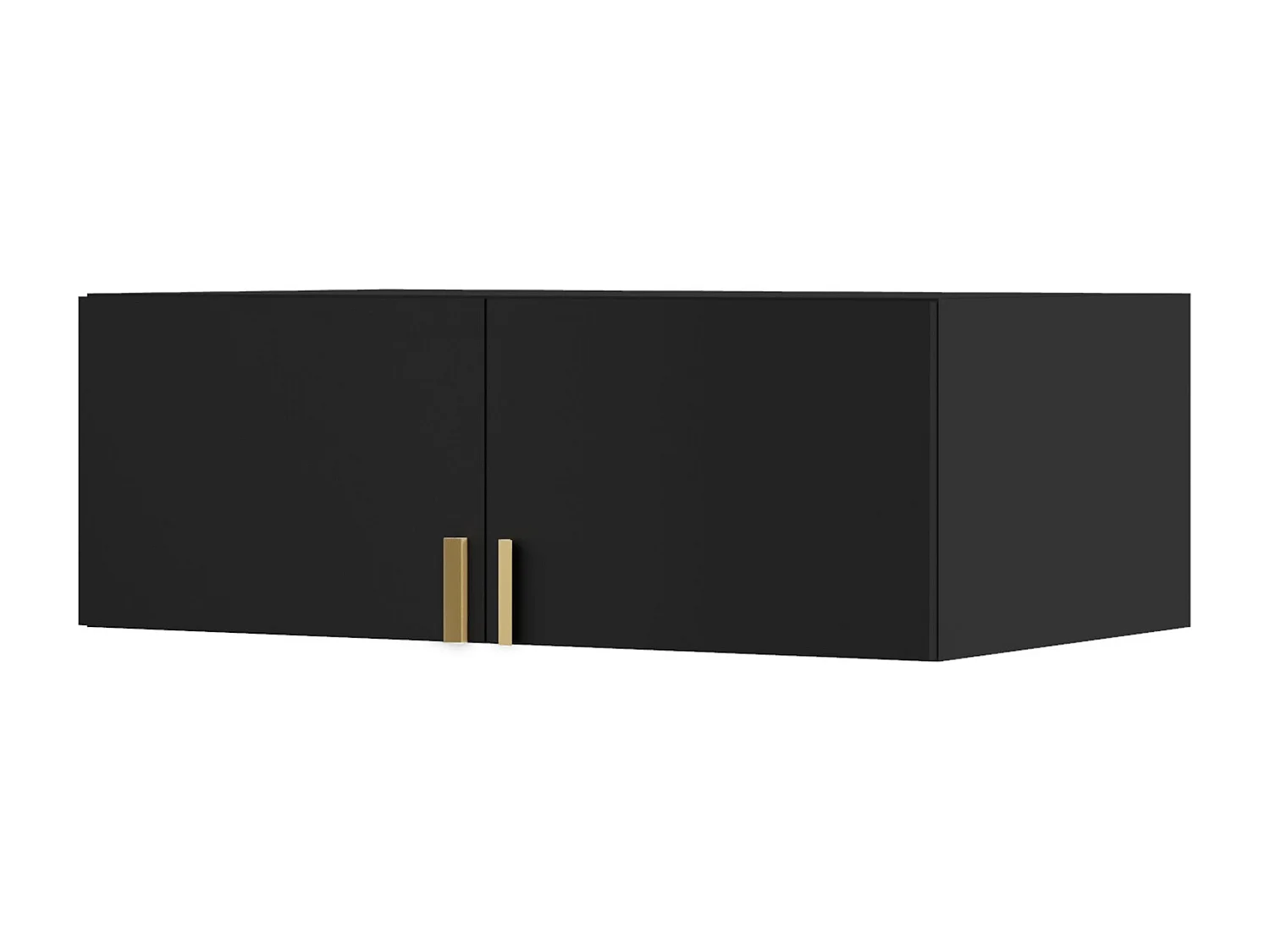 Aufsatz für Schrank Napoli 2D 100 Schwarz (schwarzer oder goldener Griff)