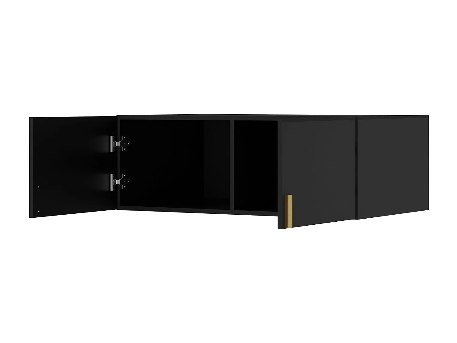 Aufsatz für Schrank Napoli 2D 100 Schwarz (schwarzer oder goldener Griff)