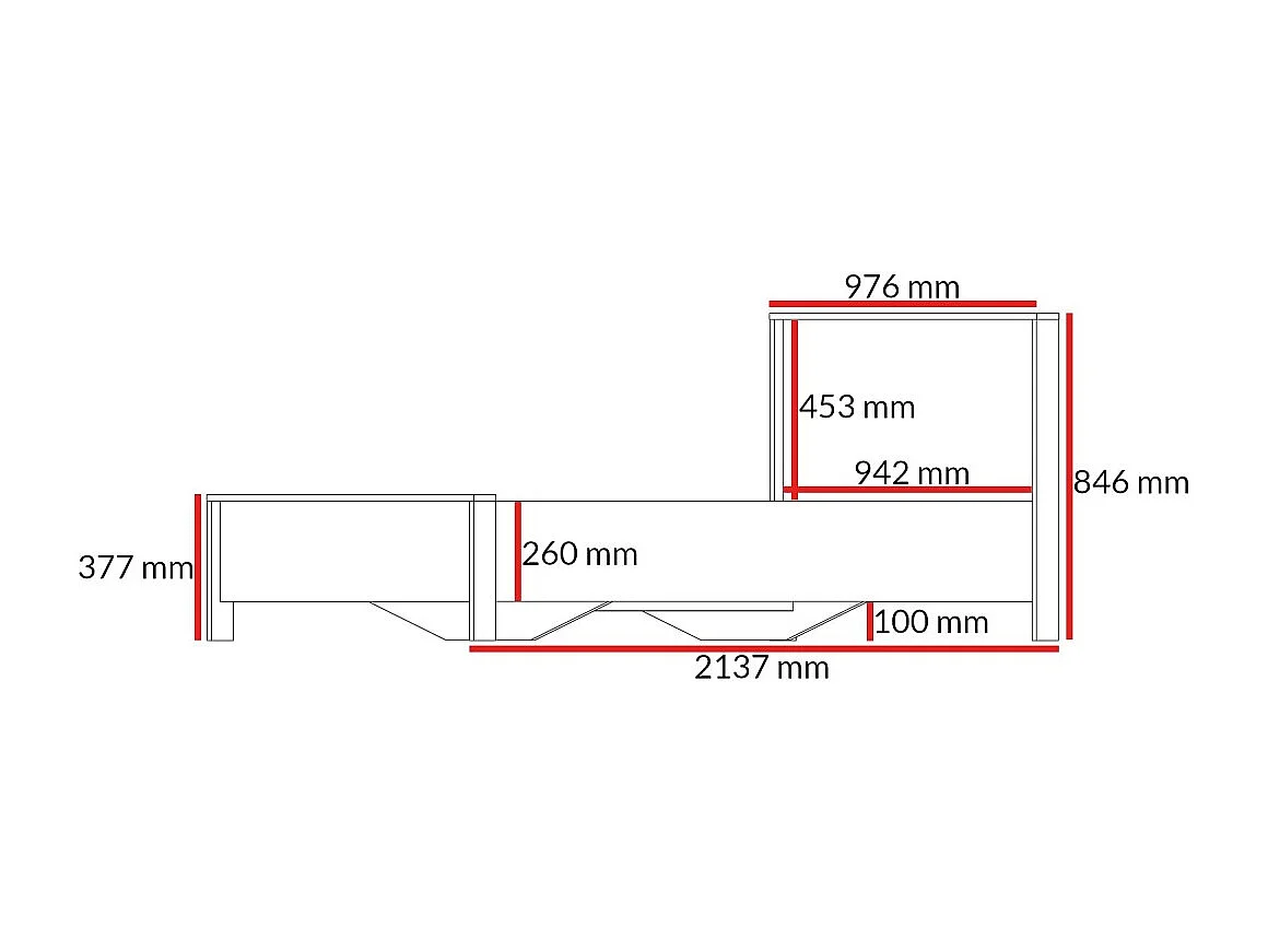 Bett Ethan 90x200 Eiche Cremona