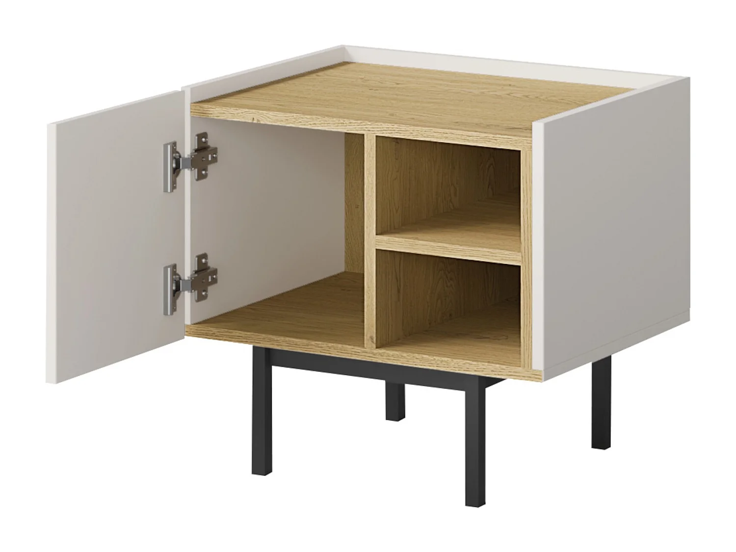 Linker Nachttisch auf Beinen Noel 50 Kaschmir/Cremona-Eiche