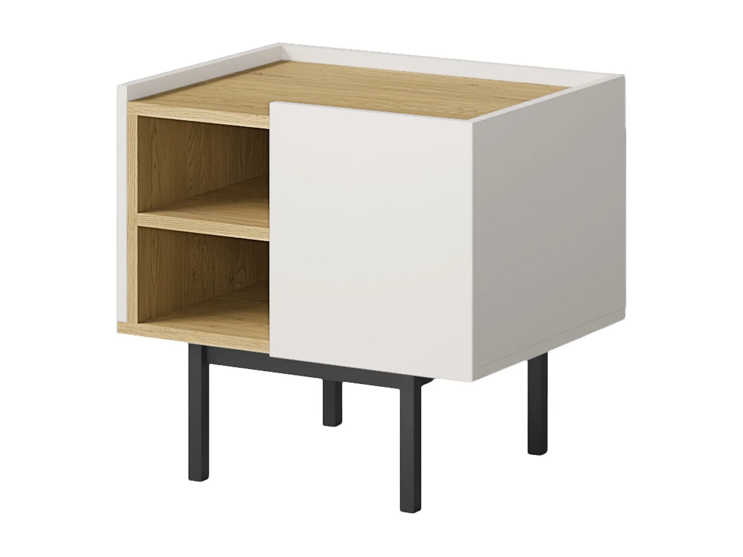 Rechts Nachttisch auf Beinen Noel 50 Kaschmir/Cremona-Eiche