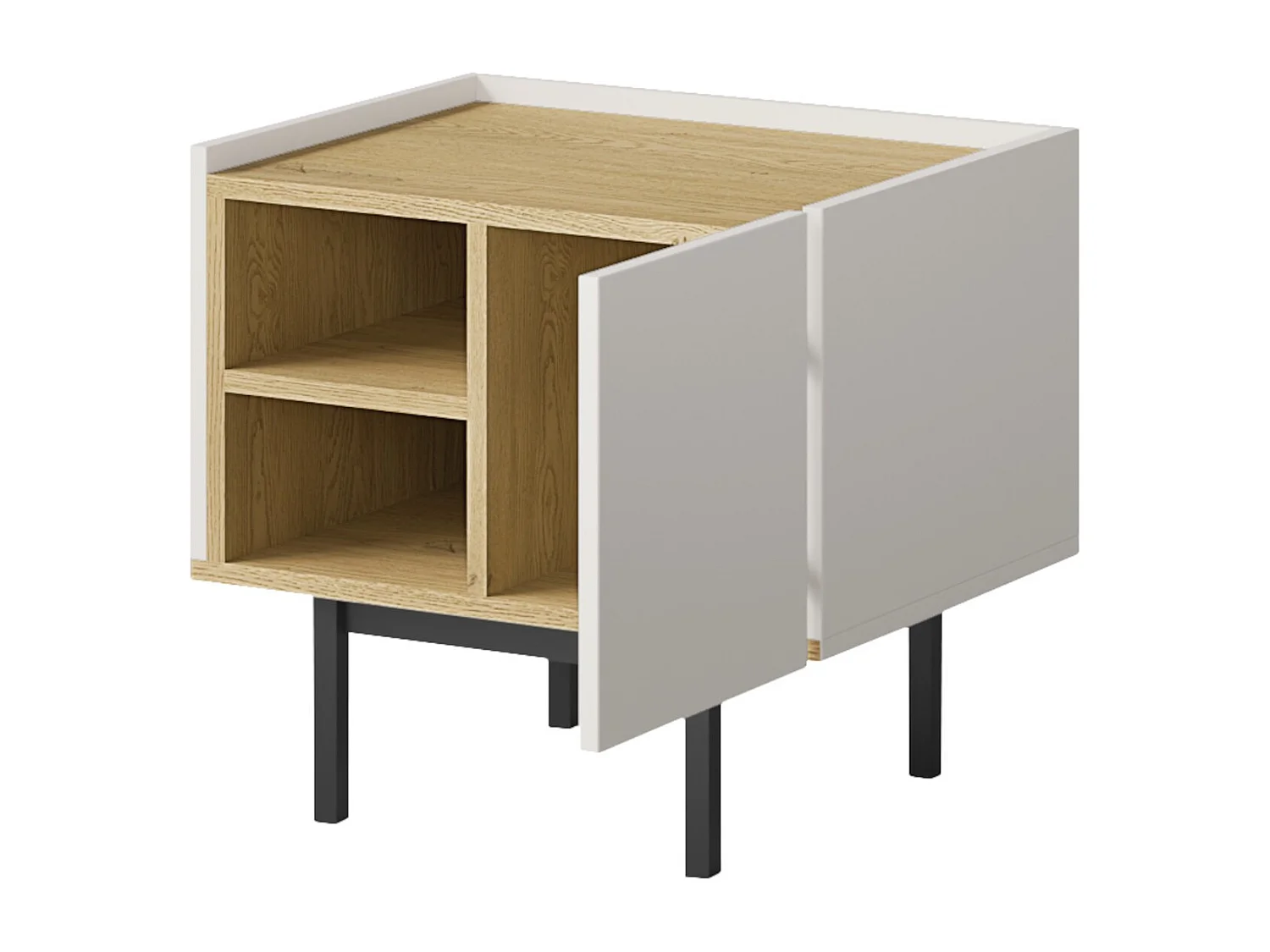 Rechts Nachttisch auf Beinen Noel 50 Kaschmir/Cremona-Eiche