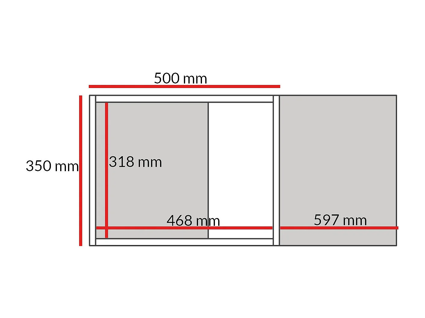 Aufsatz für Schrank Napoli 1D 50 Eiche Cremona (schwarzer oder goldener Griff)