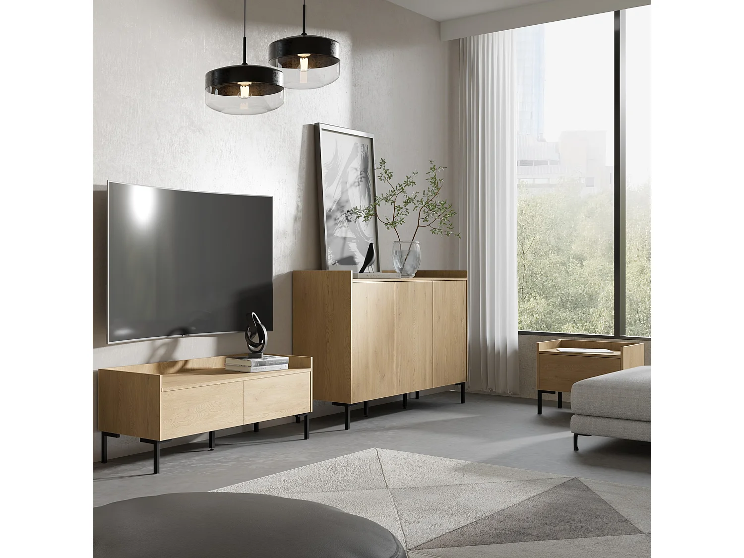 Komoda Liam 3D 150 Dąb Cremona