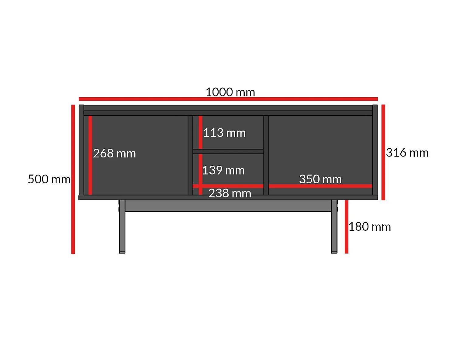 Szafka RTV stojąca Noel 100 Kaszmir / Czarny