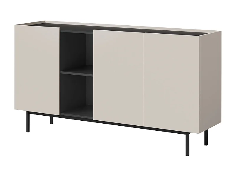 Kommode mit Klapptüren Noel 3D 165 Kaschmir / Schwarz