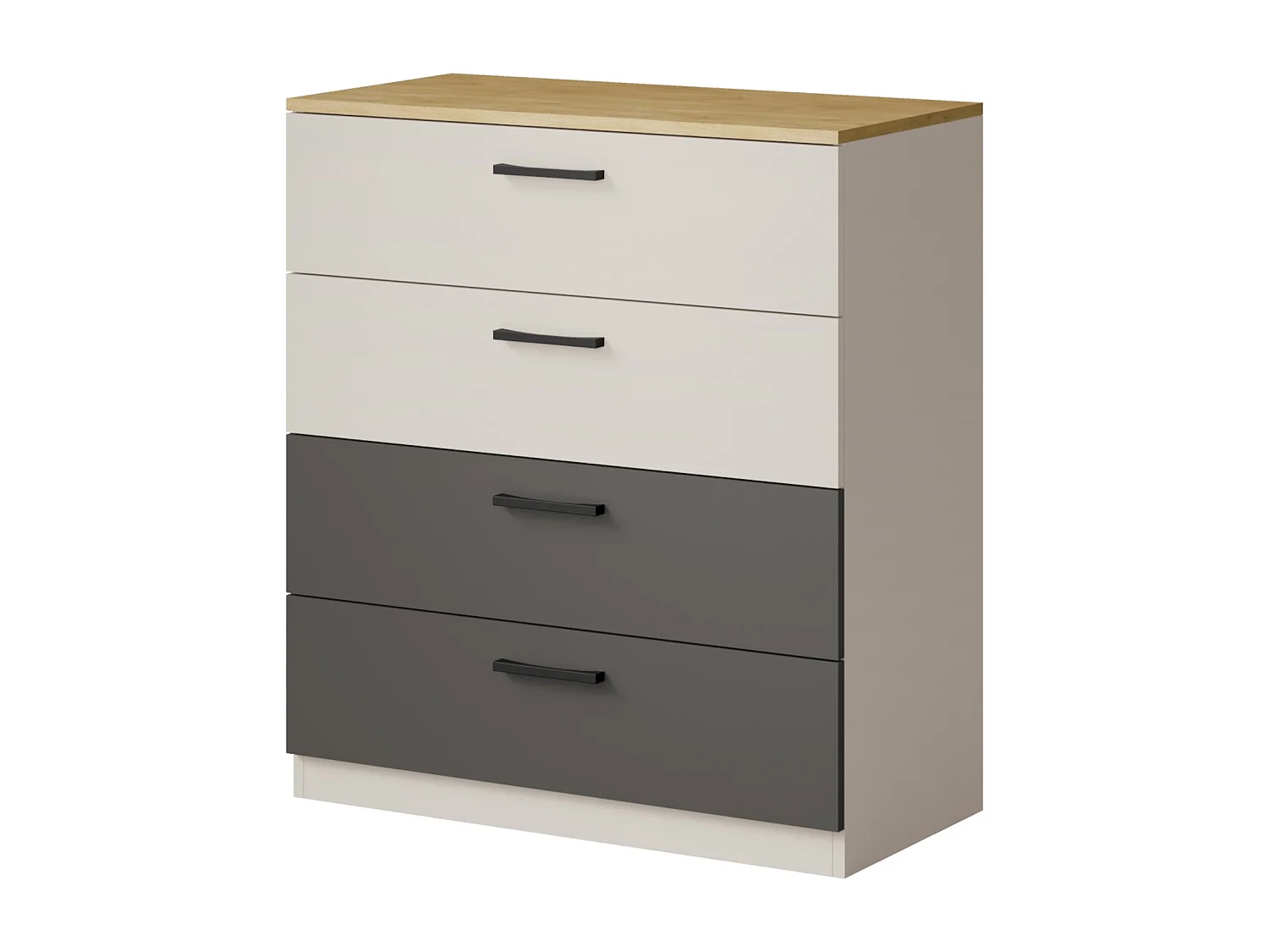 Kommode mit Schubladen Billz 4S 80 Kaschmir/Eiche Cremona