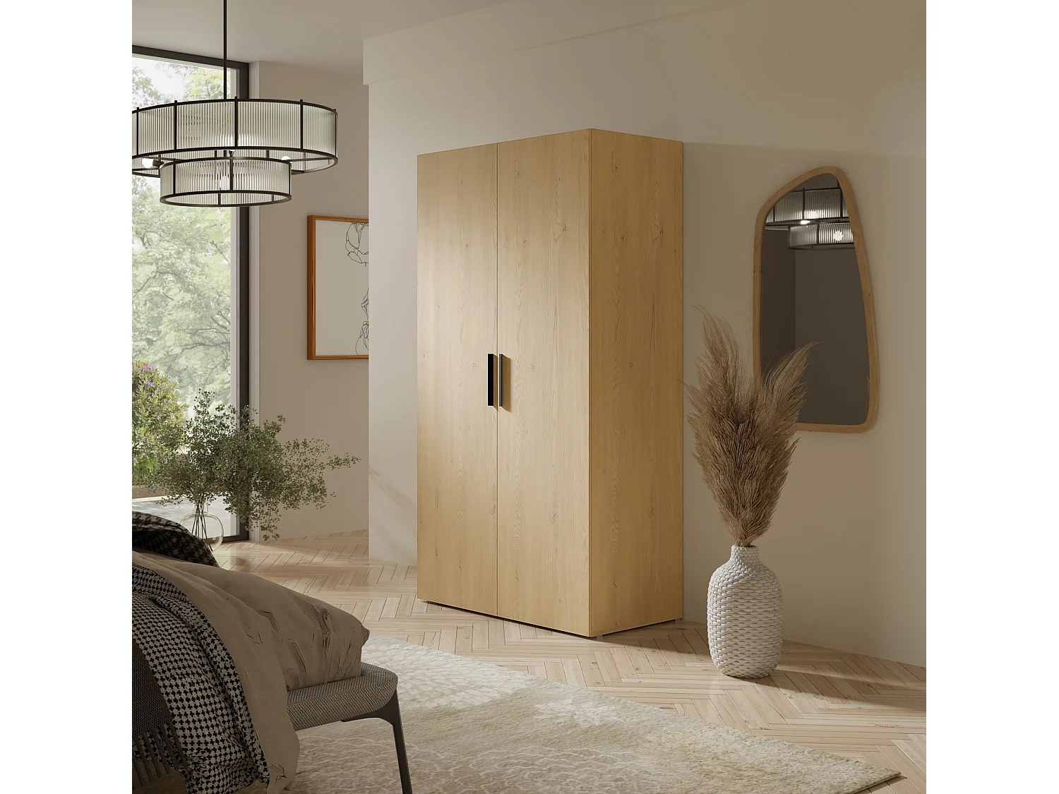 Szafa uchylna Napoli 2D 100 Dąb Cremona (czarny lub złoty uchwyt)