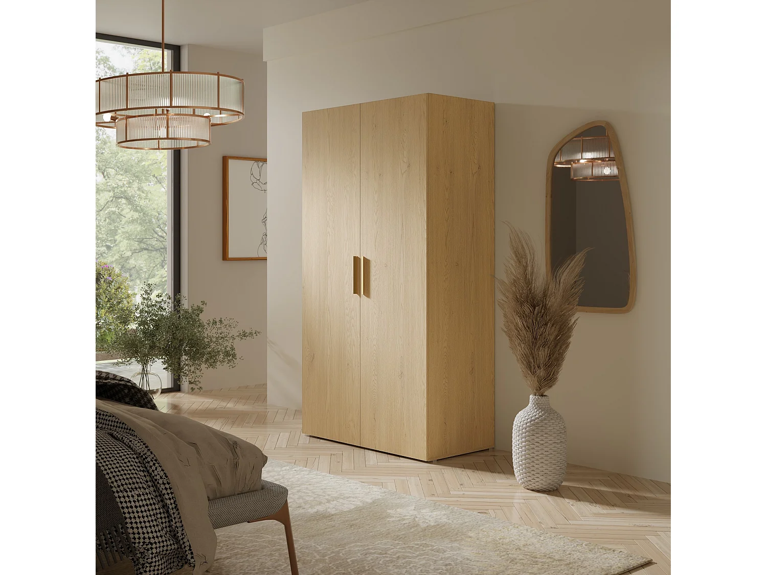 Szafa uchylna Napoli 2D 100 Dąb Cremona (czarny lub złoty uchwyt)