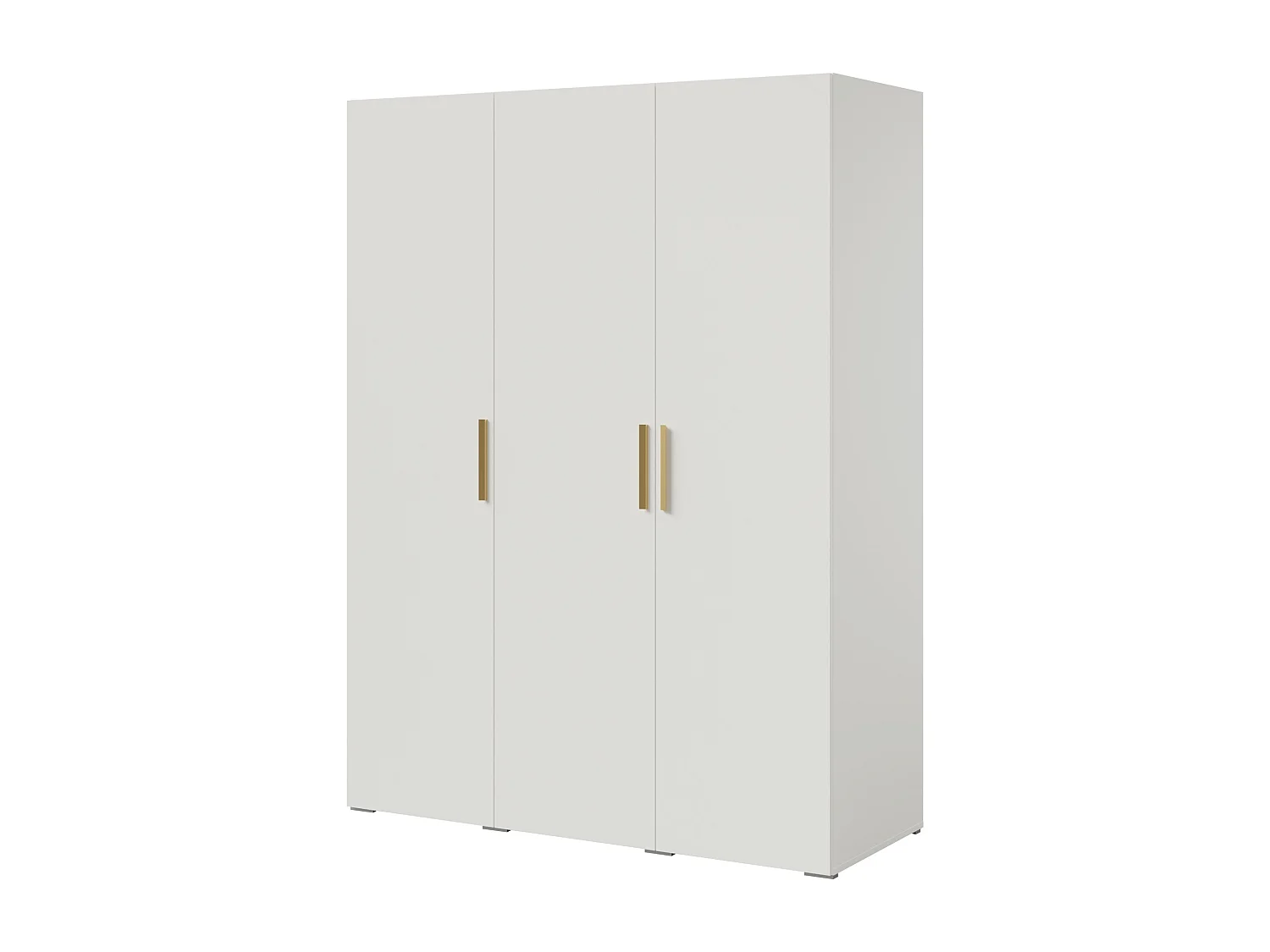 Drehtürenschrank Napoli 3D 150 Weiß (schwarzer oder goldener Griff)