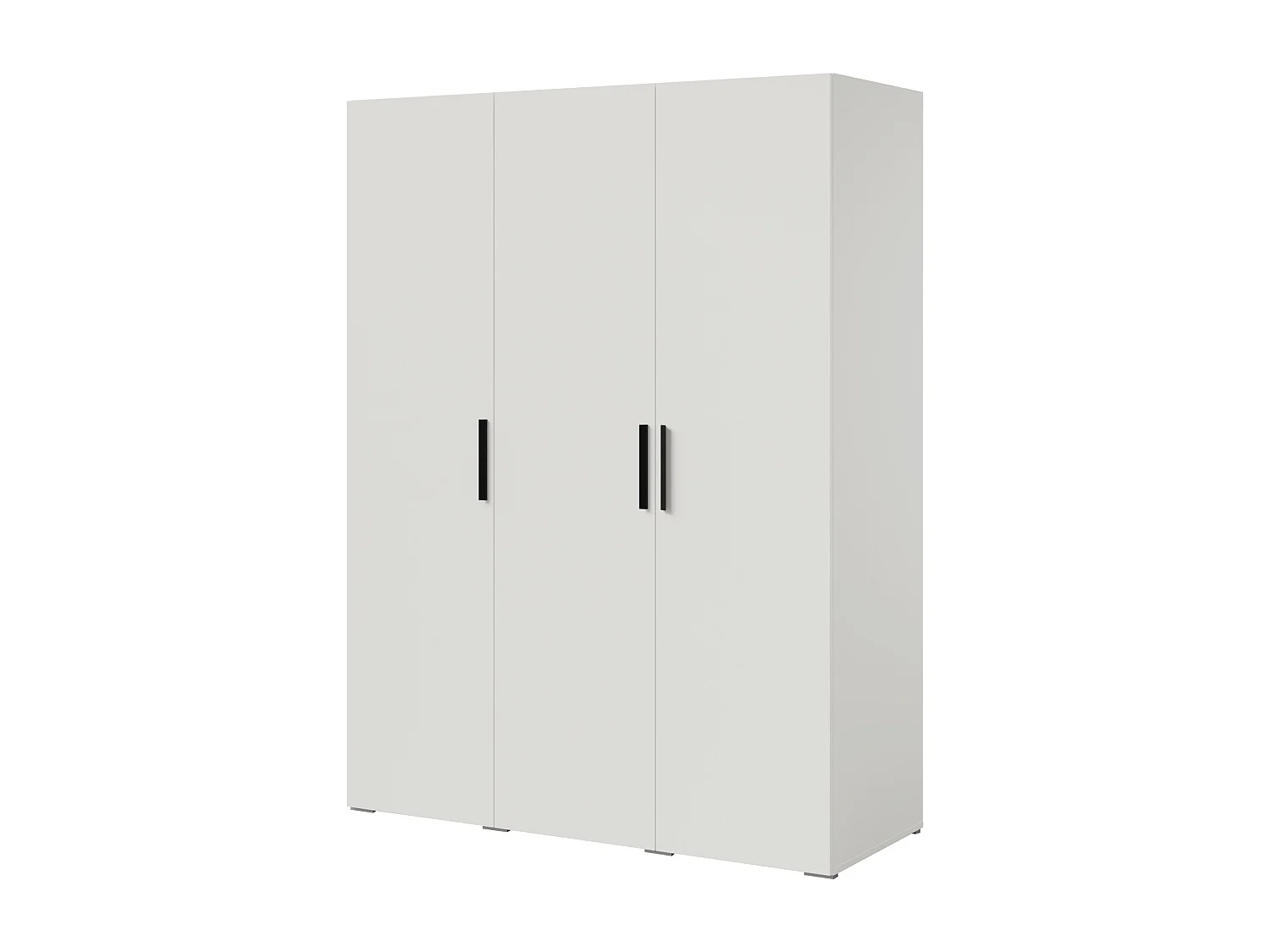 Drehtürenschrank Napoli 3D 150 Weiß (schwarzer oder goldener Griff)