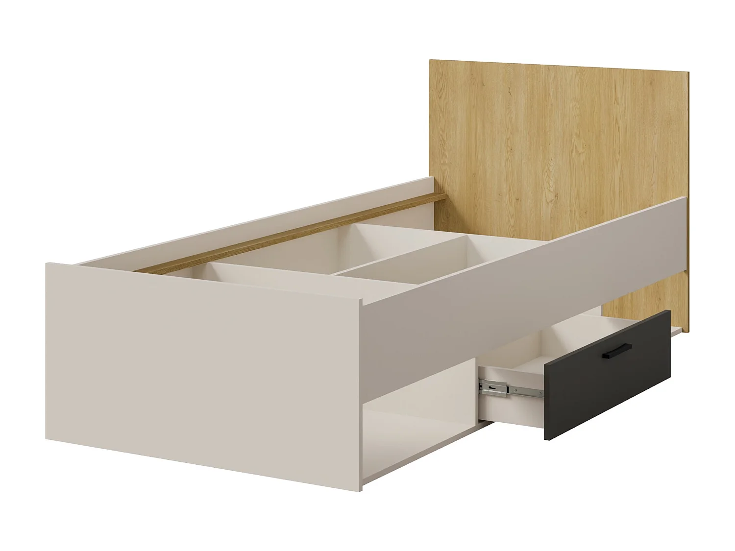 Jugendbett mit Schubladen Billz 90x200 Kaschmir/Eiche Cremona