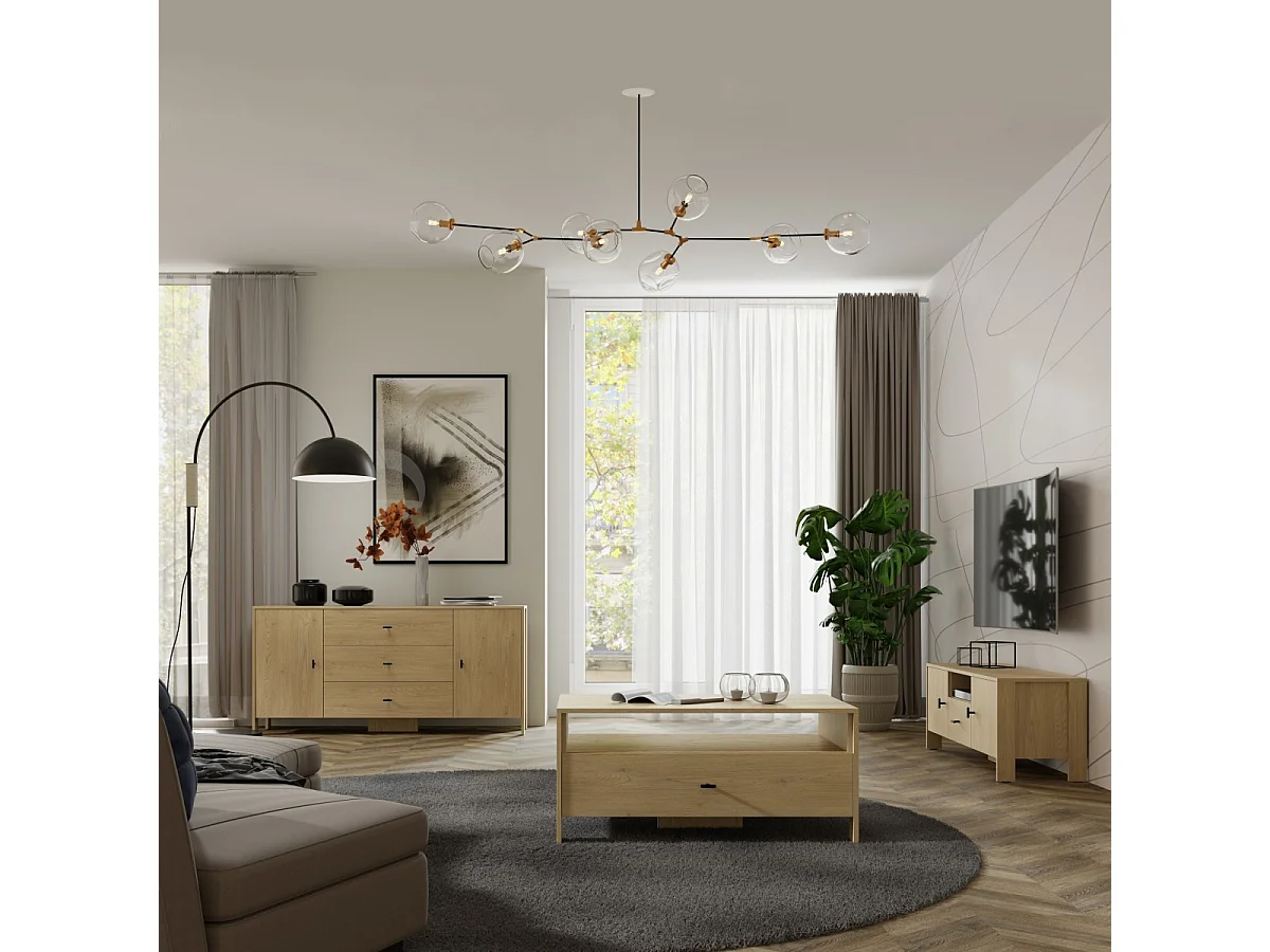 TV-Schrank stehend Ethan 2D1S 120 Eiche Cremona