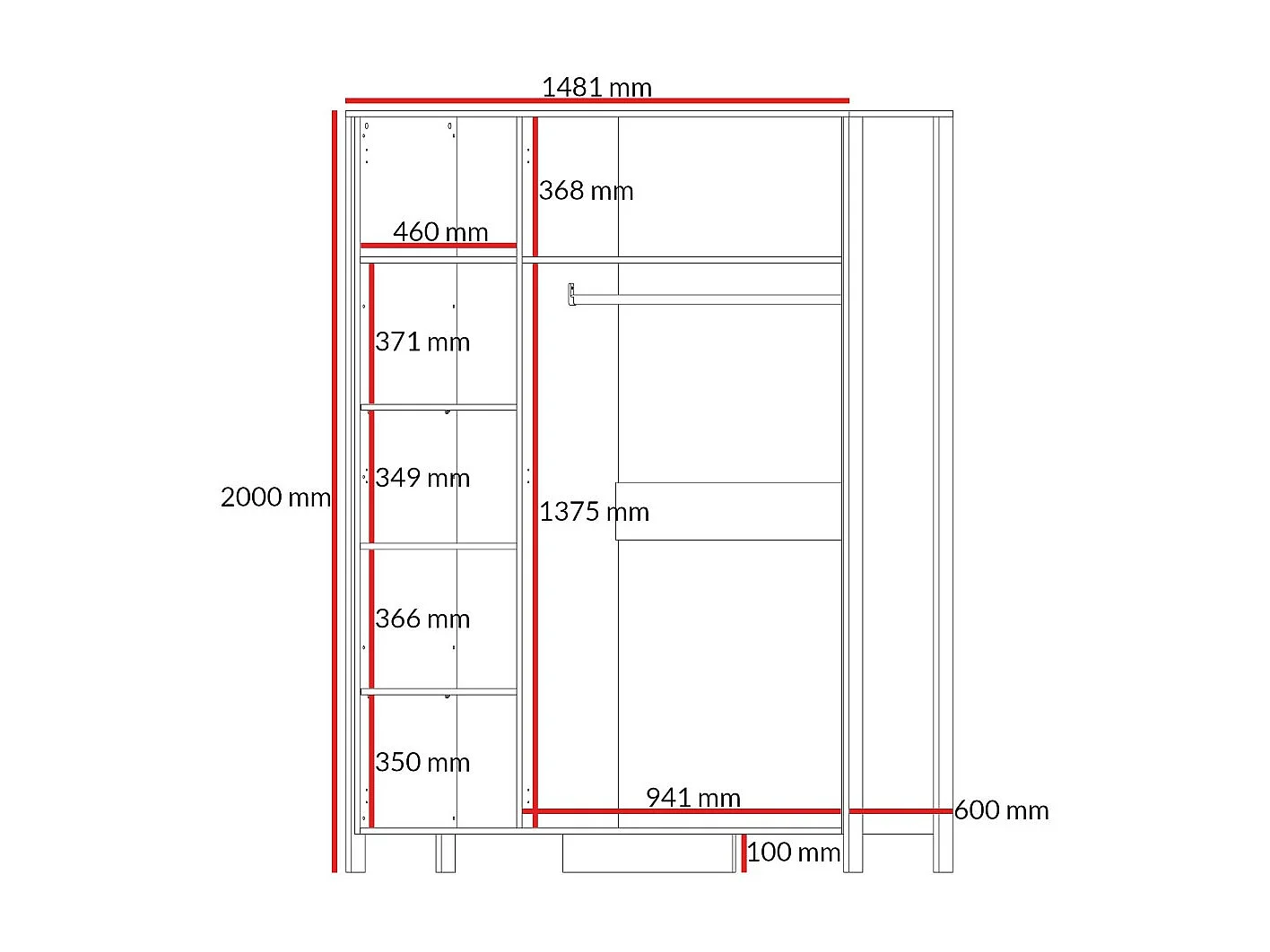 Szafa uchylna z lustrem Ethan 3D 150 Dąb Cremona