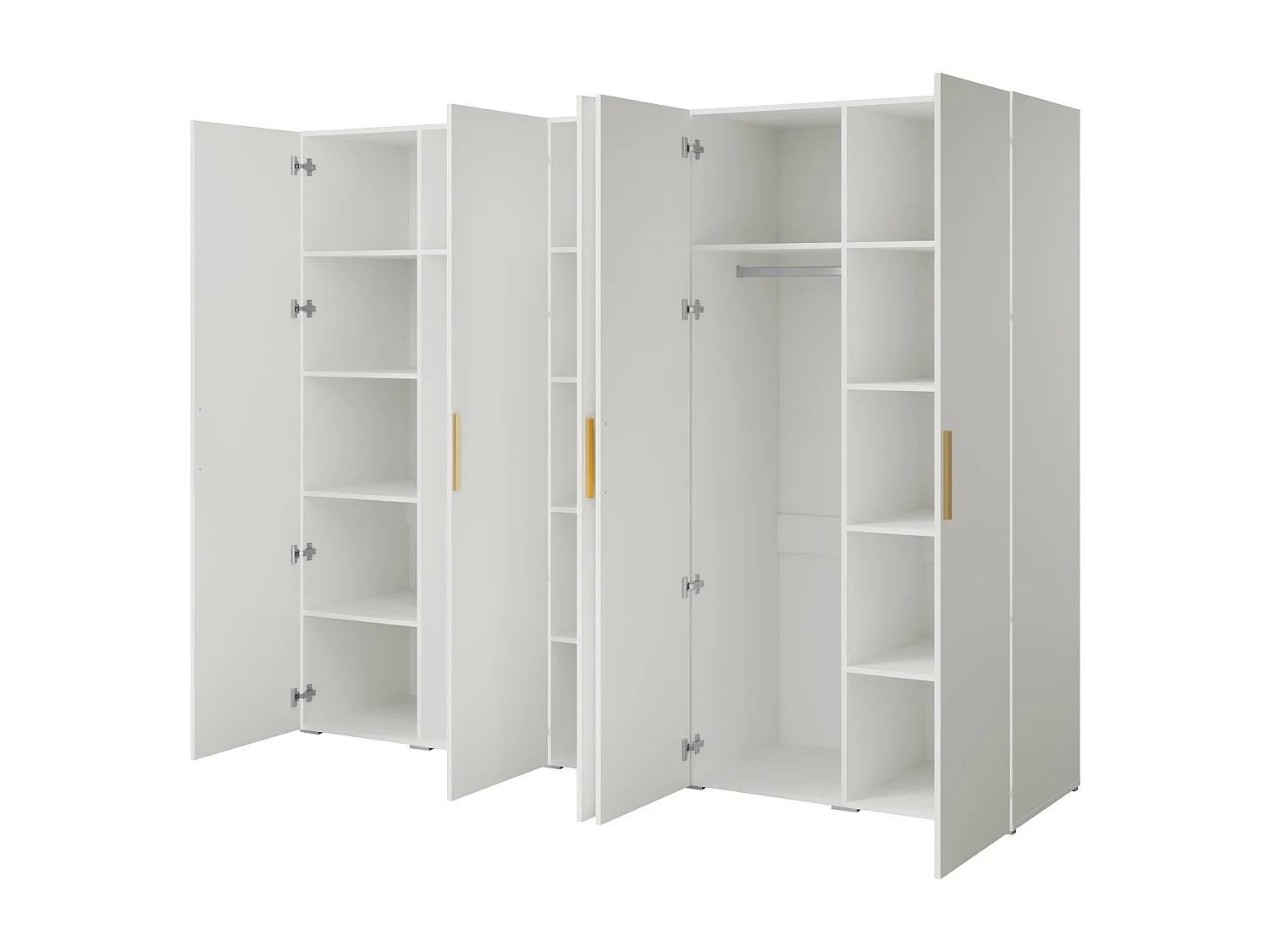 Szafa uchylna Napoli 5D 250 Biała (czarny lub złoty uchwyt)