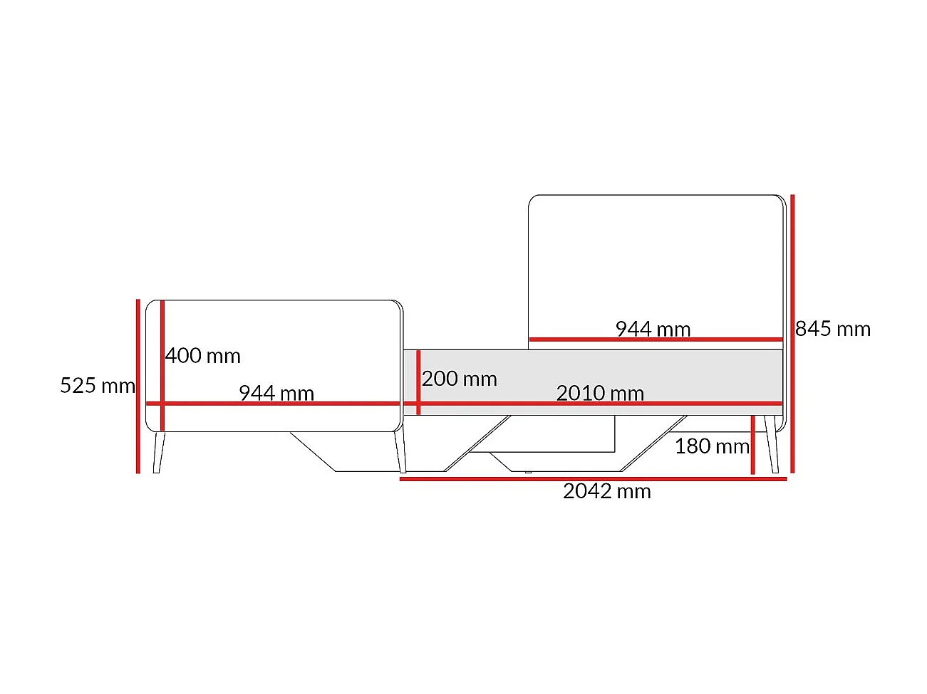 Schlafzimmer Bett Chloe 90x200 Weiß