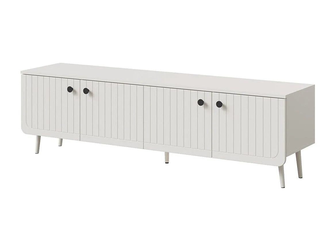 TV-Lowboard Chloe 4D 170 Weiß (schwarzer oder goldener Griff)